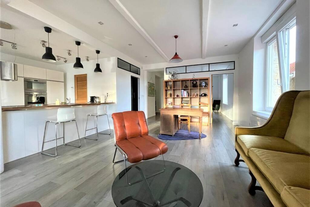 Superbe Loft 100M2 Proche Cathedrale Avec Parking Apartman Reims Kültér fotó